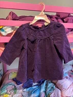 Old Navy Purple Corduroy Long-Sleeve Top with Rosette